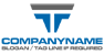 Blue and Grey T Logo