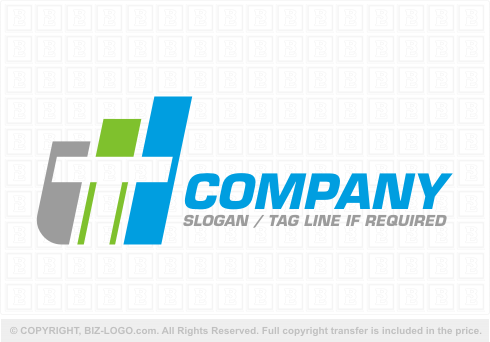Logo 4543: Letter T Bar Chart Logo