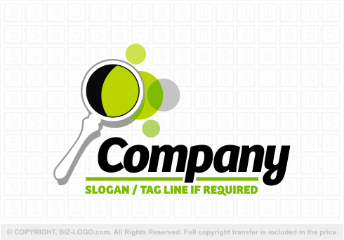 Logo 4740: Magnifying Glass and Dots Logo