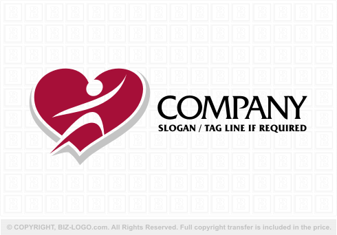 Logo 4567: Heart Person Logo