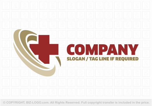 Logo 4579: Medical Cross with Swooshes Logo