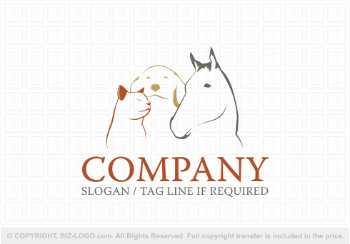 Logo 5178: Horse, Cat and Dog Logo
