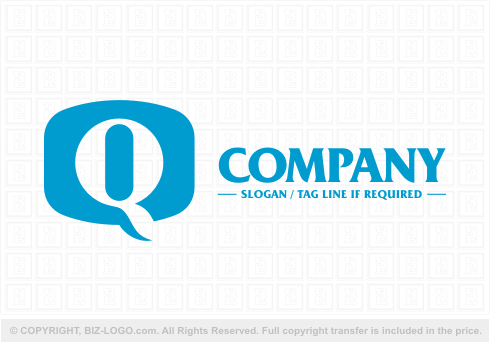 Logo 4983: Blue and White Q Logo
