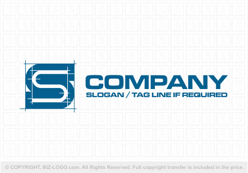 Logo 4561: Letter S Blueprint Logo