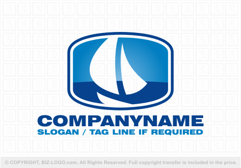 Logo 4729: Sailing Boat Badge Logo