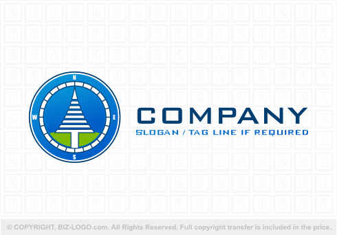Logo 4644: Blue Compass Tree Logo