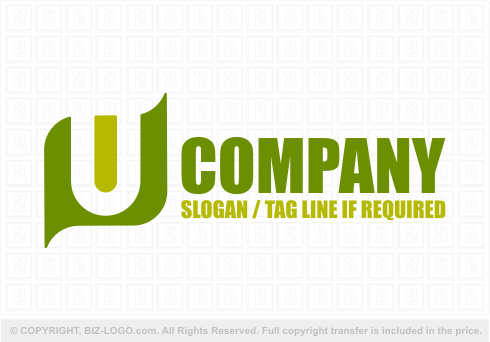 Logo 4708: Green Leaf U Logo