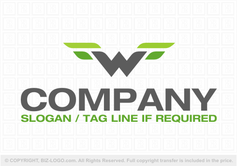 Logo 5305: W With Wings Logo