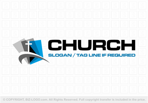 Logo 5686: Cross and Pages Logo 2