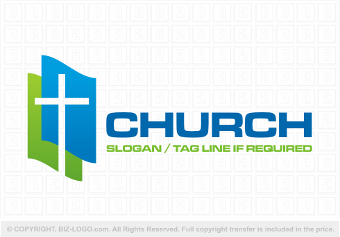 Logo 5694: Paper and Cross Logo