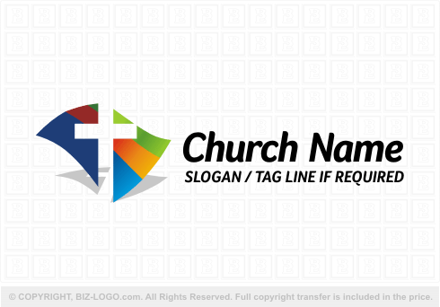Logo 5698: Rainbow and Cross Logo