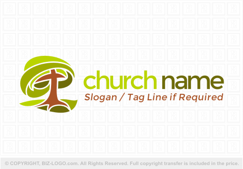 Logo 5678: Cross in a Tree Logo