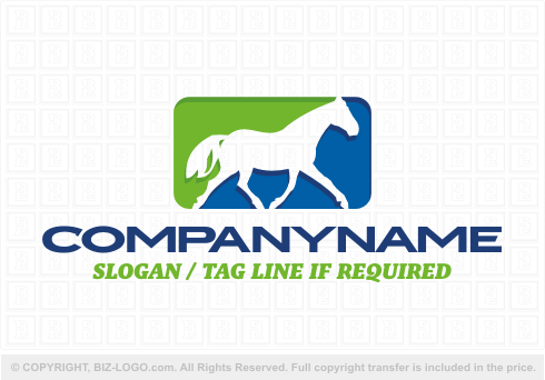 Logo 6449: Horse and Rectangle Logo