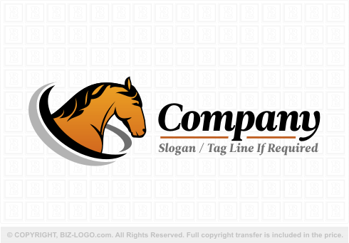 Logo 6451: Orange Horse Logo