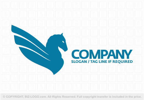 Logo 5584: Blue Pegasus Logo