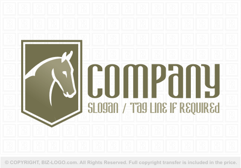Logo 5587: White Horse Portrait Logo