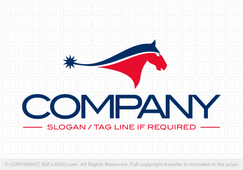 Logo 5597: American Flag Horse Logo