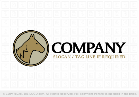 Logo 5599: Simple Horse Portrait Logo
