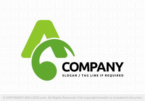 Logo 6043: Letter A Plant Logo