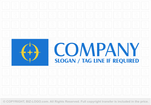 Logo 6740: Compass, Flag, Letter O Logo