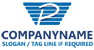 Blue, White Letter P Logo