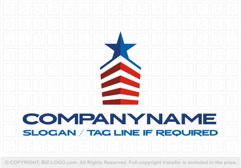 Logo 6377: American Flag Building Logo