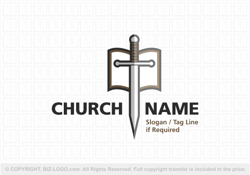 Logo 7439: Bible and Sword Logo