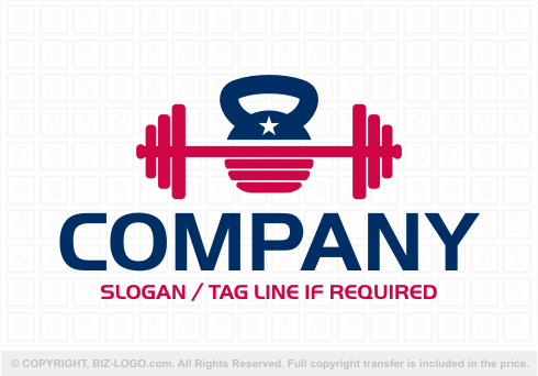 Logo 7470: Gym Weights Logo