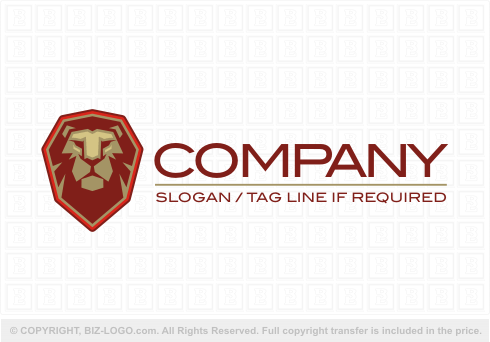 6972: Lion Head Shield Logo