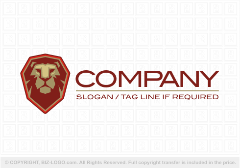 Logo 6972: Lion Head Shield Logo