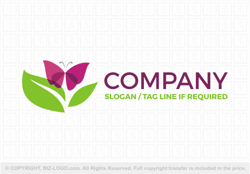 Logo 7062: Leaf and Butterfly Logo