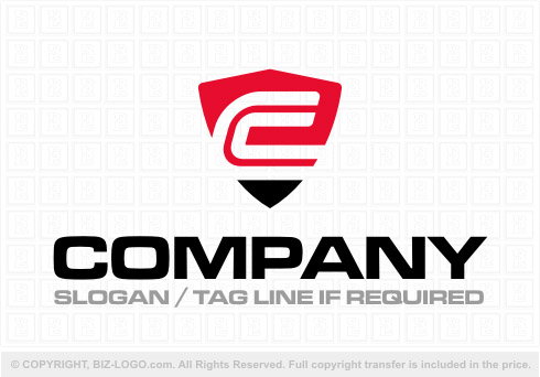 8058: Red Shield Letter C Logo