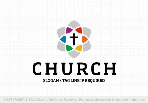 Logo 8204: Cool Colorful Church Logo