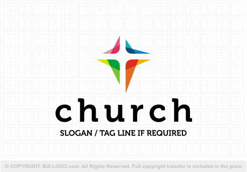 Logo 8200: Colorful Stylish Church Logo