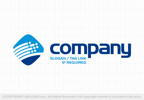 Logo 8289: Blue and White Computer Logo