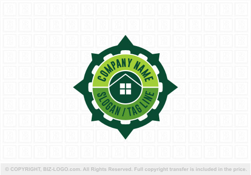 Logo 7590: House Search Compass Logo