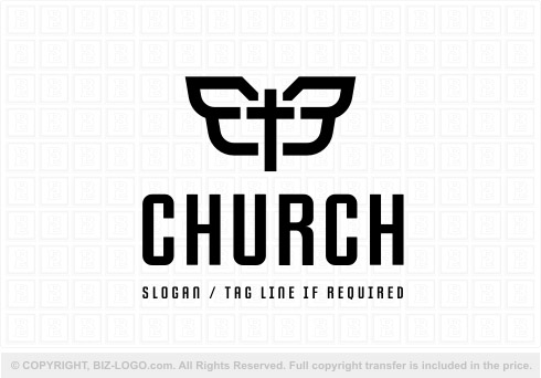 Logo 8145: Black Winged Church Logo