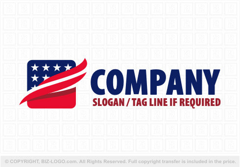 Logo 7534: Square US Flag Logo
