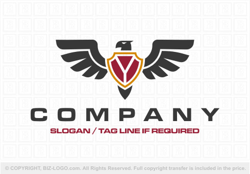 8034: Elegant Grey Eagle Logo