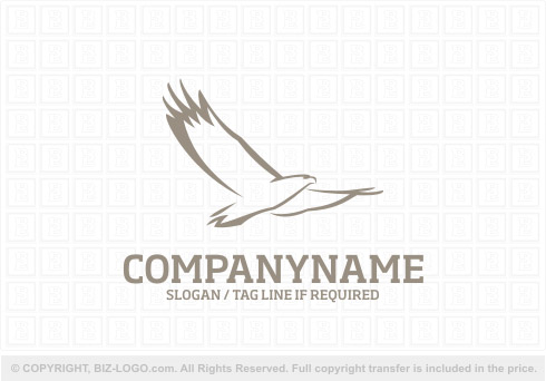 Logo 8187: Grey Flying Eagle Logo