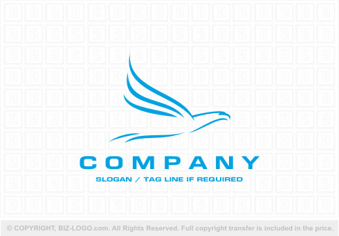 Logo 8190: Blue Silhouette Eagle Logo