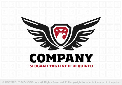 Logo 8192: Black and Red Crest Eagle Logo