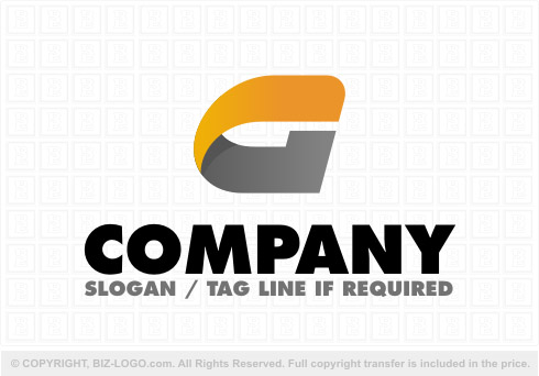 8350: 3D Orange and Grey Letter G Logo