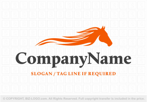Logo 8337: Orange Flame Horse Logo