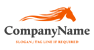 Orange Flame Horse Logo