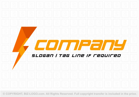 Logo 8367: Orange Lightning Bold Logo