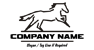 Black and White Horse Outline Logo