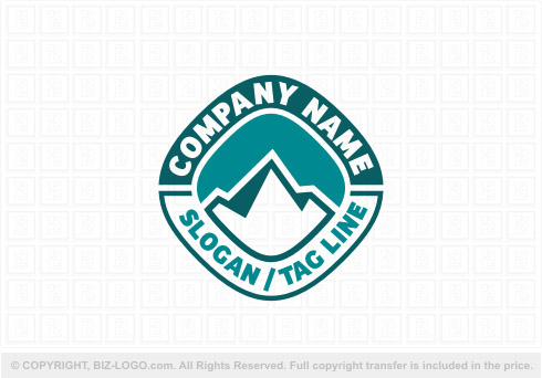 Logo 8295: Turquoise and White Mountain Logo