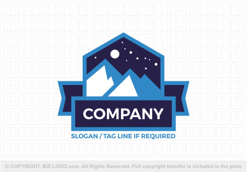 Logo 8297: Starry Night Mountain Logo