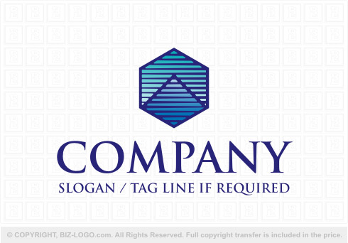 Logo 8298: Striped Hexagon Mountain Logo